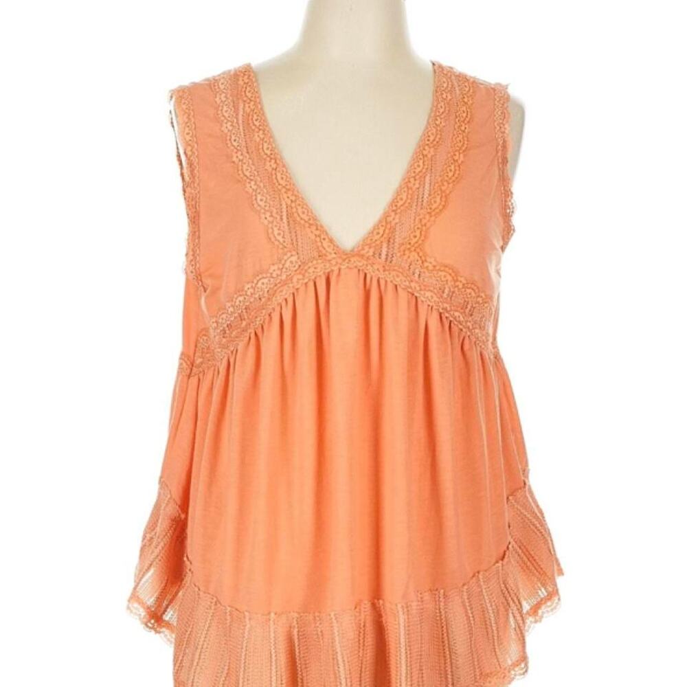 Pol orange lace babydoll top